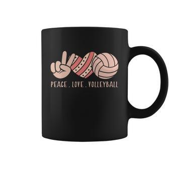 Cute Teens Volley Girls Player Peace Love Volleyball Coach Cute Gift Graphic Design Printed Casual Daily Basic Coffee Mug - Thegiftio UK