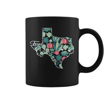Cute Texas Cactus And Flowers Coffee Mug - Monsterry CA