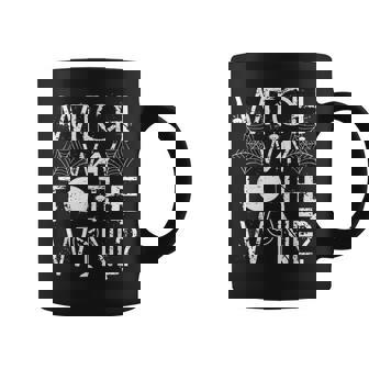 Cute Witch Way To The Wine Halloween Wine Lover Gifts Women Coffee Mug - Thegiftio UK