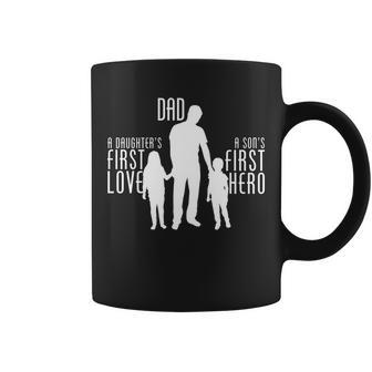 Dad A Sons First Hero Daughters First Love Coffee Mug - Monsterry DE