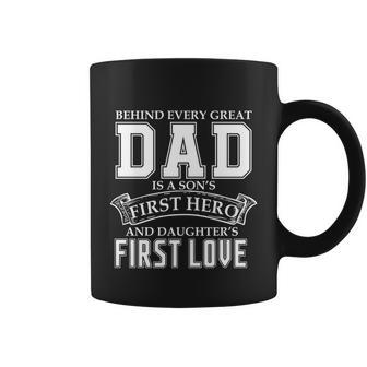 Dad A Sons Hero A Daughters First Love Fathers Day Cool Gift Coffee Mug - Monsterry AU