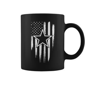 Dallas Tx Star Football Fan Distressed Us Flag Coffee Mug - Monsterry CA