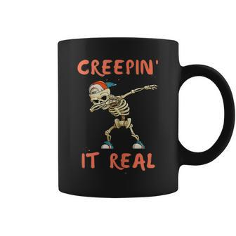 Dancing Skeleton And Dab Press For Halloween Coffee Mug - Seseable