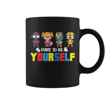 Dare To Be Yourself Superhero Autism Tshirt Coffee Mug - Monsterry DE