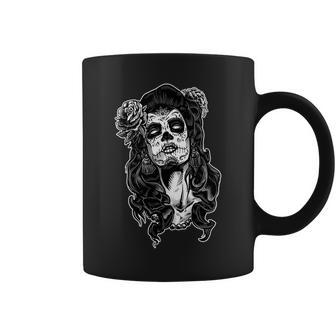 Day Of The Dead Beauty Skeleton Tshirt Coffee Mug - Monsterry