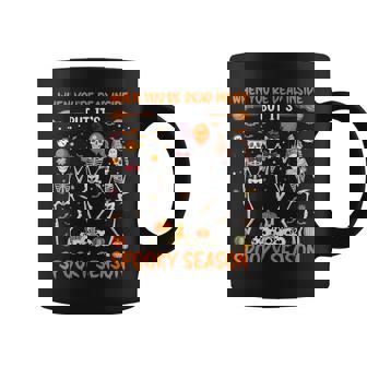 Dead In Side But Its Spooky Season Dancing Skeleton Halloween Coffee Mug - Seseable