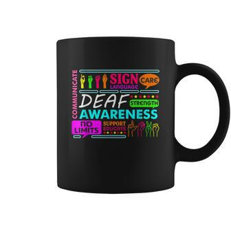 Deaf Awareness Sign Deafness Hearing Loss Warrior Tshirt Coffee Mug - Monsterry DE