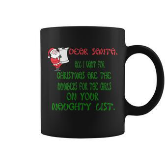 Dear Santa Naughty List Girls Numbers Funny T-Shirt Graphic Design Printed Casual Daily Basic Coffee Mug - Thegiftio UK