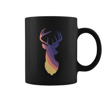 Deer Groovy Stripes Deer Head Graphic Design Printed Casual Daily Basic Coffee Mug - Thegiftio UK