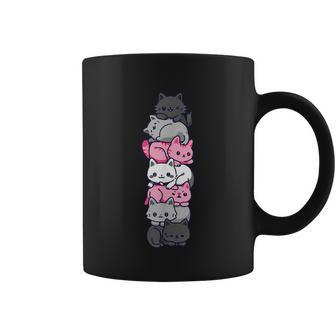 Demigirl Pride Cat Lgbt Demi Girl Flag Cute Kawaii Cats Coffee Mug - Monsterry
