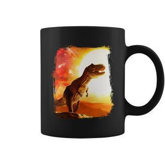 Desert Sun Galaxy Trex Dinosaur Coffee Mug - Monsterry
