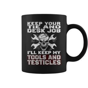 Desk Tie And Job Coffee Mug - Seseable