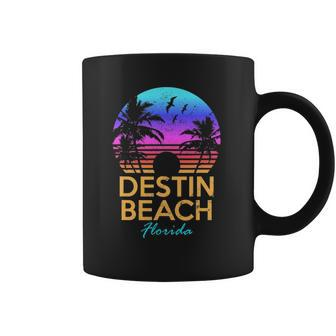 Destin Beach Florida Retro Sunset Summer Vibes Aesthetic Coffee Mug - Thegiftio UK