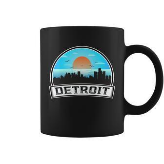 Detroit Skyline Downtown Detroit Motor City Graphic Design Printed Casual Daily Basic Coffee Mug - Thegiftio UK