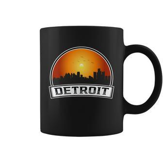 Detroit Skyline Downtown Detroit Motor City Graphic Design Printed Casual Daily Basic V3 Coffee Mug - Thegiftio UK
