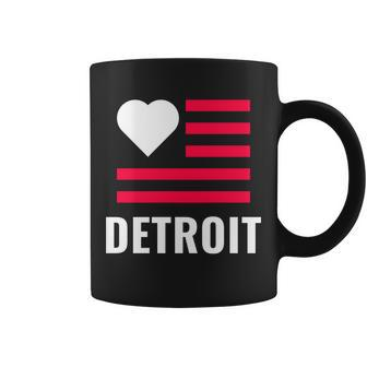 Detroit Usa Flag Love Coffee Mug - Monsterry