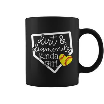 Dirt And Diamonds Kinda Girl Baseball Softball Mom Meaningful Gift Coffee Mug - Monsterry