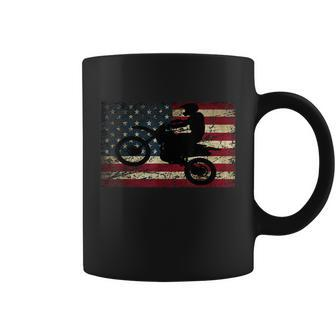 Dirt Bike Usa Flag Gift For Bikers Motocross American Flag Gift Coffee Mug - Monsterry