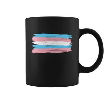Distressed Transgender Pride Flag Coffee Mug - Monsterry CA