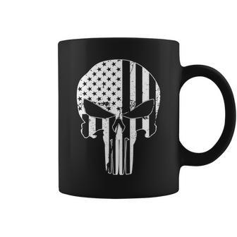 Distressed Usa American Skull Coffee Mug - Monsterry AU