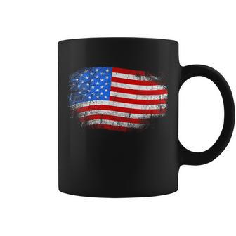 Distressed Usa Waving Flag Coffee Mug - Monsterry