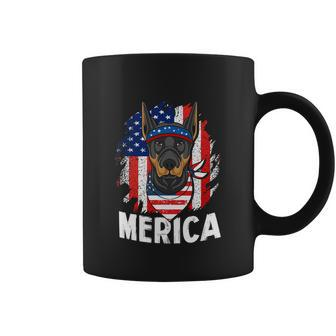 Doberman Pinscher American 4Th Of July Coffee Mug - Monsterry CA