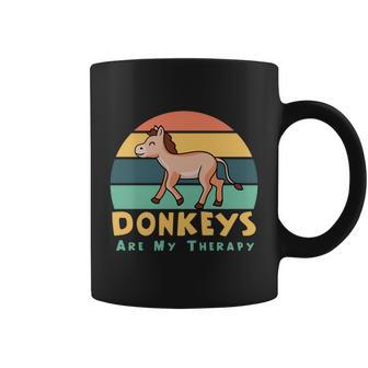 Donkeys As Therapy Funny Mule Farm Animal Gift Coffee Mug - Monsterry