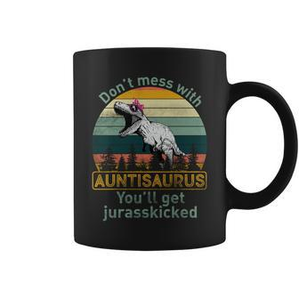 Dont Mess With Auntisaurus Tshirt Coffee Mug - Monsterry UK