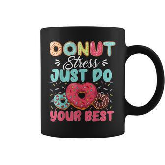 Donut Stress Just Do Your Best Cute Teacher Testing Day Coffee Mug - Thegiftio UK