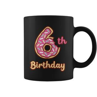 Donuts Birthday 6Th Birthday Donuts Donuts Number 6 Six Birthday Donut Gift Coffee Mug - Thegiftio UK