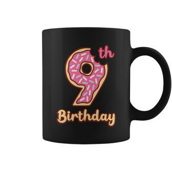 Donuts Birthday 9Th Birthday Donuts Donuts Number 9 Nine Birthday Donut Coffee Mug - Thegiftio UK