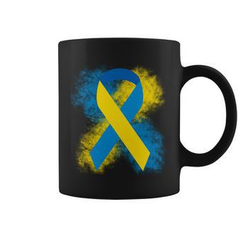 Down Syndrome Awareness Blue & Yellow Ribbon Coffee Mug - Monsterry AU