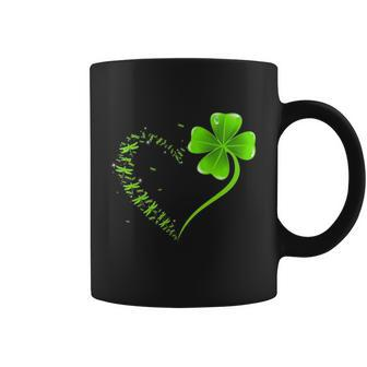 Dragonfly Heart Irish Shamrock Heart Clover St Patrick Day Tshirt Coffee Mug - Monsterry