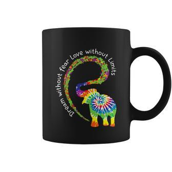 Dream Without Fear Love Elephant Lgbt Pride Tiedye Coffee Mug - Thegiftio UK