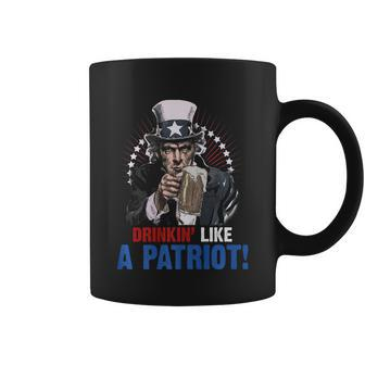Drinkin Like A Patriot 4Th Of July Uncle Sam Coffee Mug - Monsterry