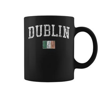 Dublin Ireland Vintage Sports Design Irish Flag Coffee Mug - Thegiftio UK