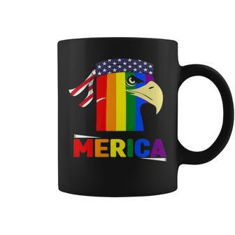 Eagle Merica 4Th Of July Patriotic Proud Lgbt Gay Pride Flag Coffee Mug - Thegiftio UK