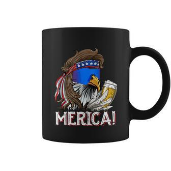 Eagle Mullet 4Th Of July Beer Usa American Flag Merica Cool Gift Coffee Mug - Monsterry CA