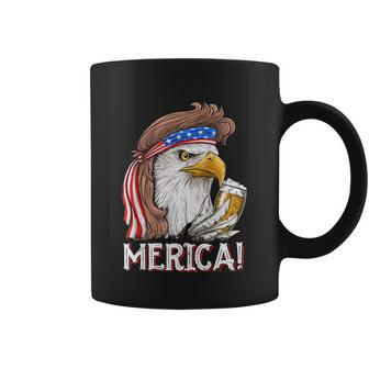 Eagle Mullet 4Th Of July Beer Usa American Flag Merica Cute Gift Coffee Mug - Monsterry CA