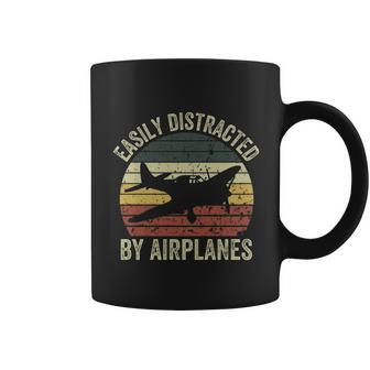 Easily Distracted By Airplanes V2 Coffee Mug - Monsterry