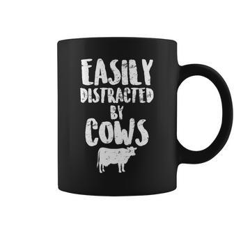 Easily Distracted By Cows Tshirt Coffee Mug - Monsterry UK