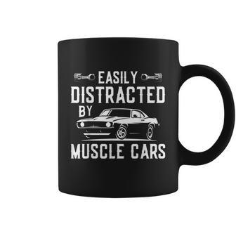 Easily Distracted By Muscle Cars Classic Car Enthusiast Graphic Design Printed Casual Daily Basic Coffee Mug - Thegiftio UK