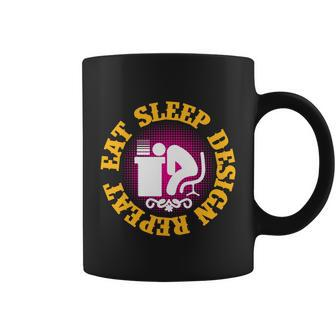 Eat Sleep Design Repeat Halloween Quote Coffee Mug - Monsterry CA