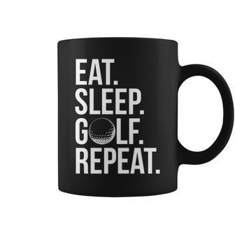 Eat Sleep Golf Repeat Tshirt Coffee Mug - Monsterry