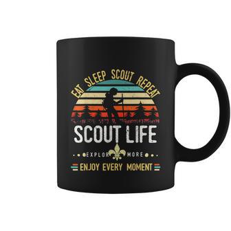 Eat Sleep Scout Repeat Vintage Scouting Scout Life Coffee Mug - Monsterry