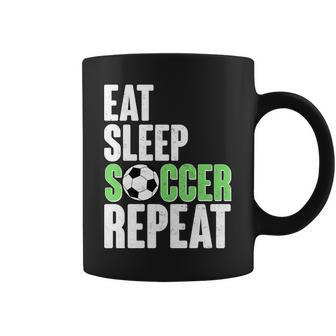 Eat Sleep Soccer Repeat Tshirt Coffee Mug - Monsterry DE