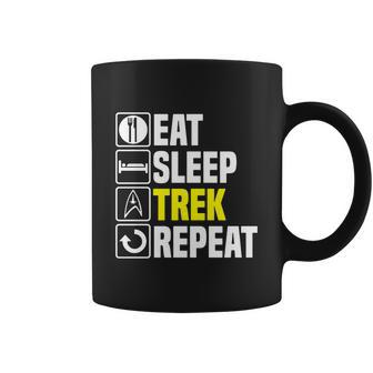 Eat Sleep Trek Repeat T Shirt Funny Star Fathers Day Dad Picard Birthday Gift Coffee Mug - Monsterry