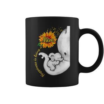Elephant Happiness Is Being A Mom Coffee Mug - Thegiftio UK