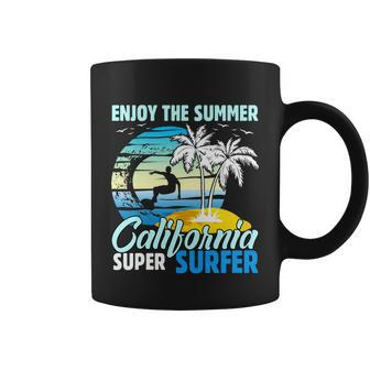 Enjoy The Summer California Super Surfer Surfing Coffee Mug - Monsterry