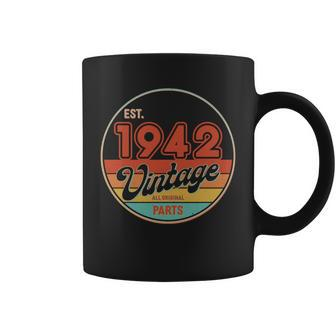 Est 1942 Vintage All Original Parts 80Th Birthday Emblem Coffee Mug - Monsterry DE
